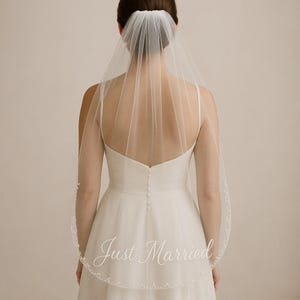 Custom Bridal Veil, Personalized Veil, Wedding Veil With Name, Embroidered Bridal Veil, Classic Wedding Veil, Elegant Custom Veils With Name