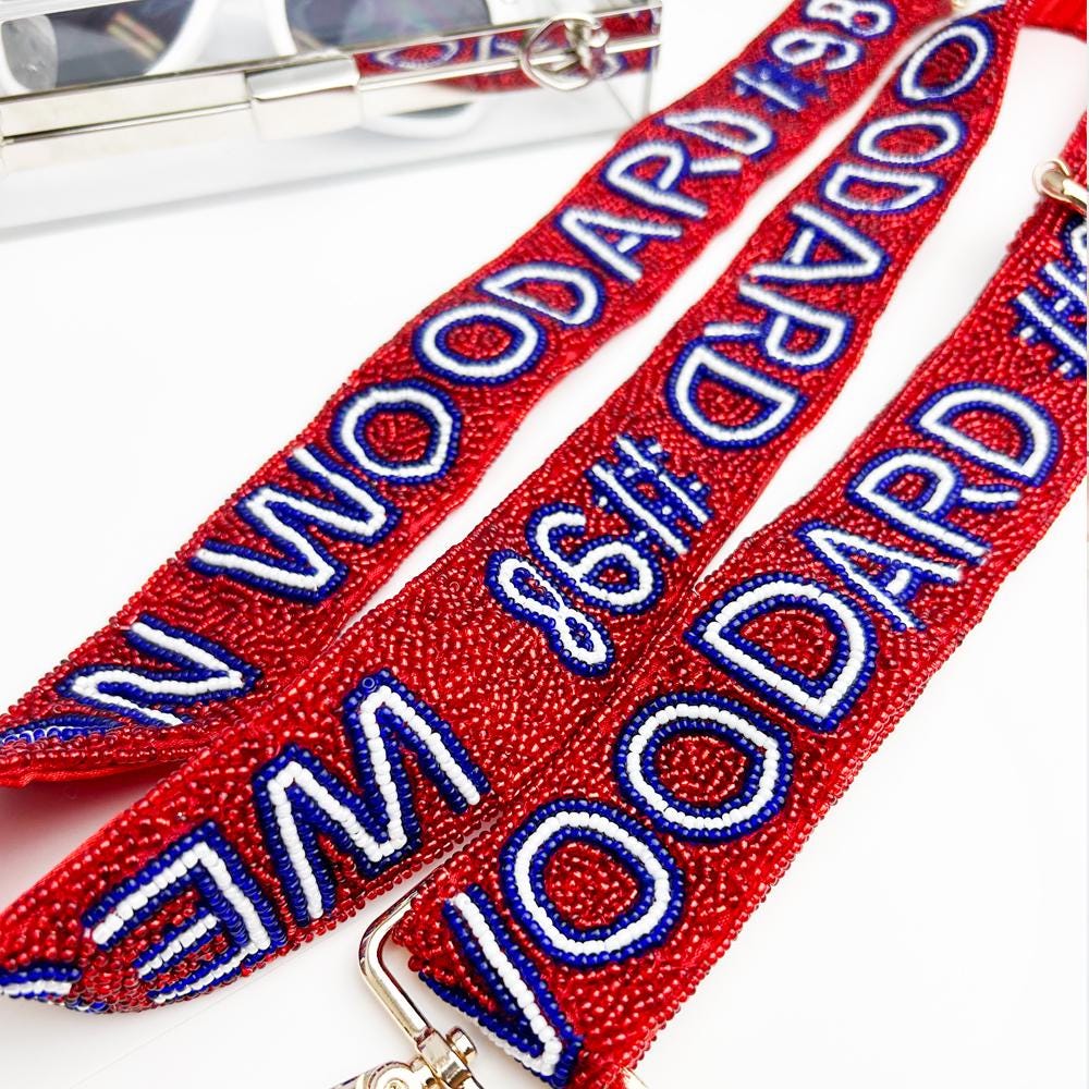 Custom Game Day Seed Bead Strap, Personalized Camera Strap for Game Day, Customized Game Day School Cheer Beaded Camera Strap, School Strap