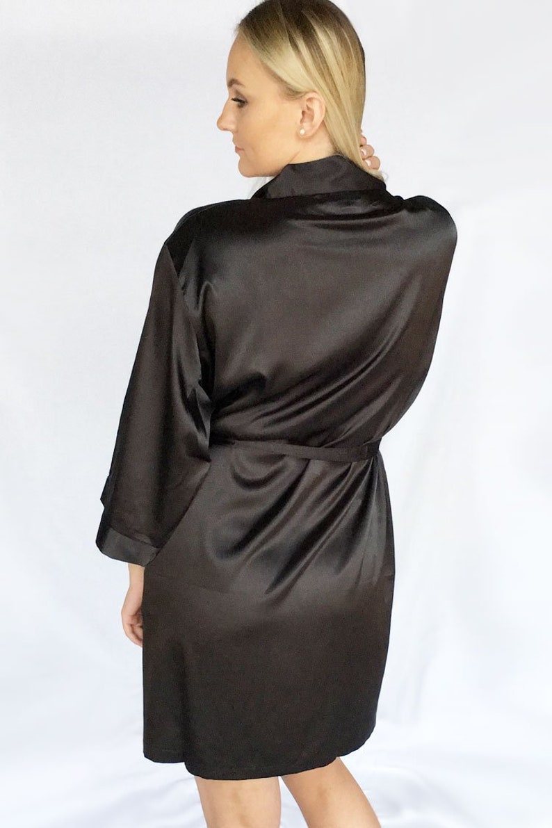Black Robe Black Bridesmaid Robe Black Wedding Black - Etsy UK