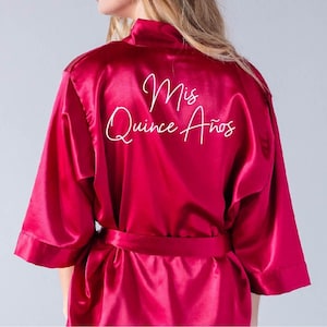 Personalized Satin Robes, Custom Quinceañera Robes, Mis Quince Años Satin Robes, Customized Robes, Personalized Quinceañera Satin Robe Gifts