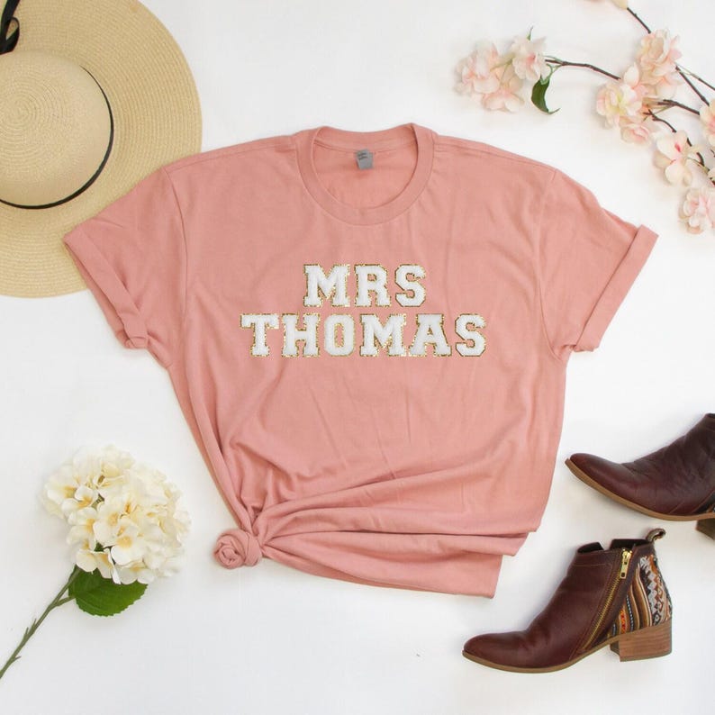 Teacher Shirts, Custom Teacher Tee, Personalized Teacher Shirt, Teacher Chenille Patch, New Teacher Gift, Teacher T-Shirt Gift, Teacher Gift image 10