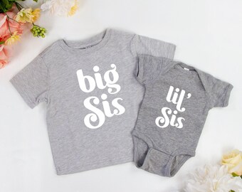 Camisas de Big Sis, camisetas de Big Sis, camisetas de Big Sister, Lil Sis Onsies, Lil Sis Custom Onsies, Little Sister Onsies, Hermanas a juego camisetas