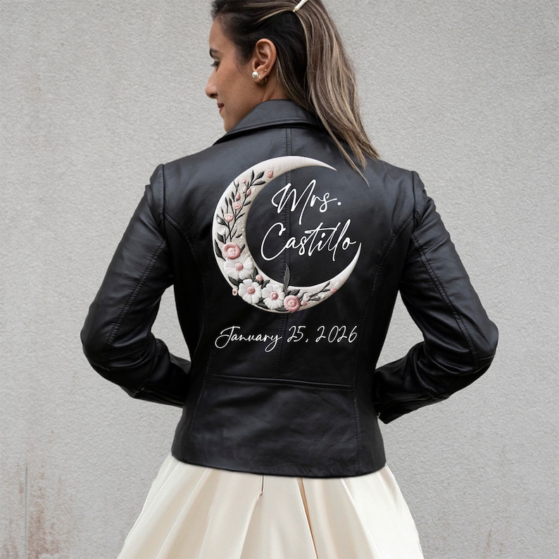 Personalized Mrs Leather Jackets, Custom Mrs Leather Jacket, Custom Bride Leather Jackets, Leather Jackets for the Bride, Customized Jackets image 5