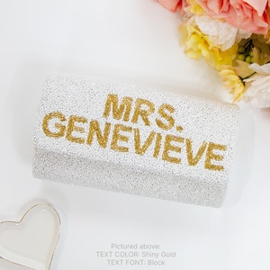 NEW! Custom Beaded Bride Bag, Personalized Beaded Bride Purses, Wedding Bag for Bride, Customized Bridal Bags, Personalized Bride Bags - FOG