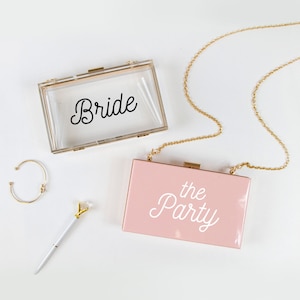 The Party Clutch Purse, The Party Acrylic Clutch Purse, Wedding Gift, Bride Acrylic Box Clutch, Bride Acrylic Clutch Purse, Bride Clutch Bag