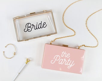The Party Clutch Purse, The Party Acrylic Clutch Purse, Wedding Gift, Bride Acrylic Box Clutch, Bride Acrylic Clutch Purse, Bride Clutch Bag