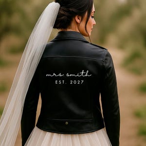 Custom Mrs Leather Jackets, Custom Bride Leather Jackers, Bachelorette Party Leather Jacket, Personalized Bachelorette Bridal Leather Jacket