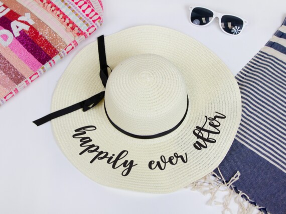 Floppy Hat Personalized Bride Sun Hat 