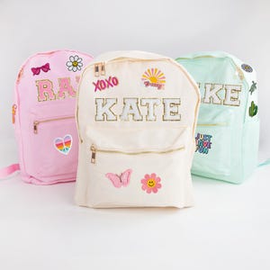 Sewn On Patches Personalized Kids Backpack, Customizable Childrens Backpack, Personalized Kids Bag, Childrens Backpack with Customized Patch