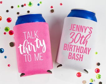 30th birthday, Personalized Can Cooler, Custom Can Coolers, Birthday Party Coolers, Birthday Can Coolers, Birthday Party Favors (76)