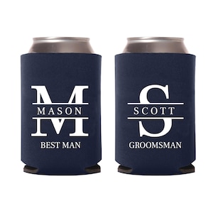 Best Man, Groomsman Can Coolers, Best Man Proposal Beer Huggers, Groomsman Proposal Beer Hugger, Personalized Can Cooler for Groomsman (115)