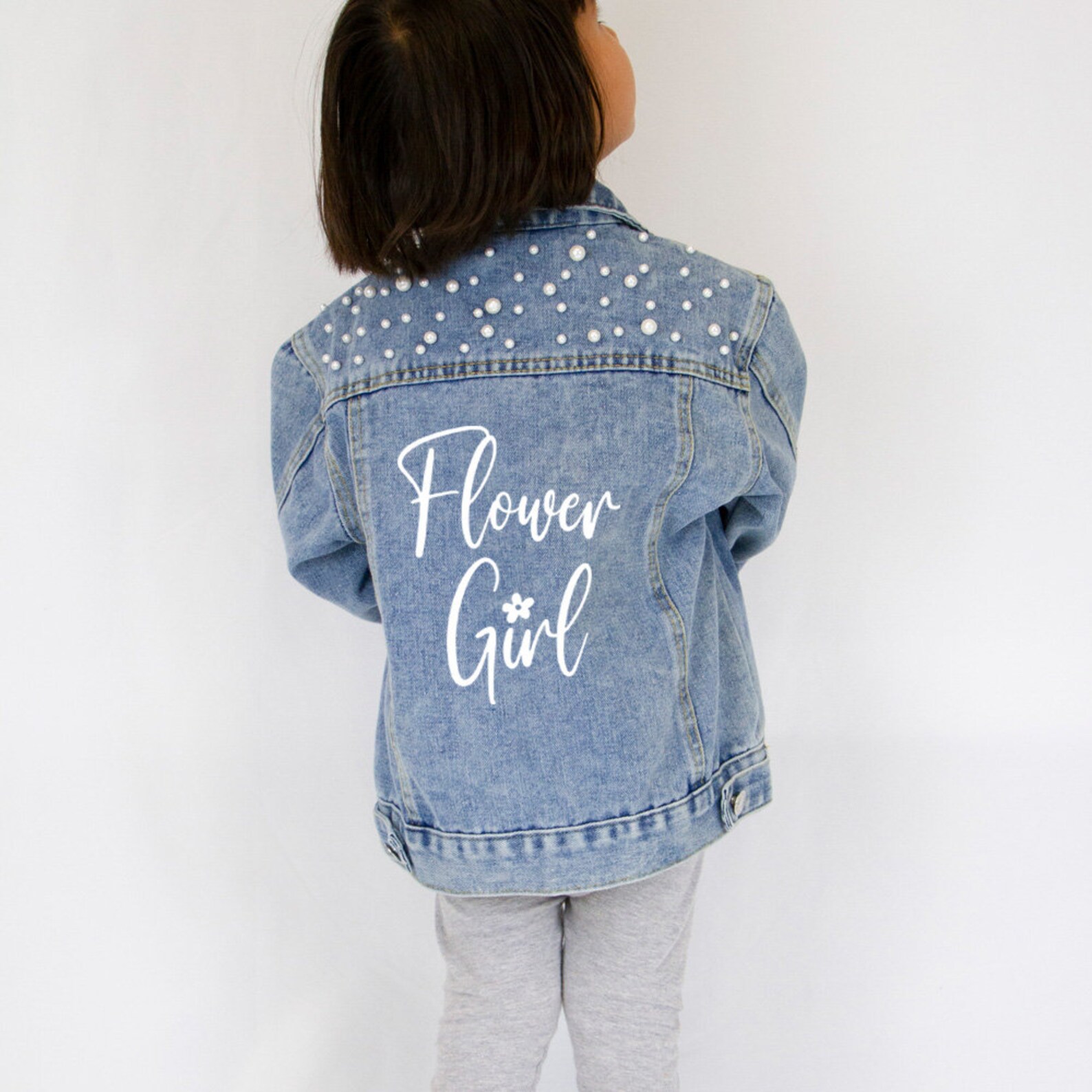 Flower Girl Jean Jacket Custom Flower Girl Denim Jacket Etsy