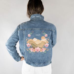 Personalized Wedding Denim Jacket, Bachelorette Jean Jacket, Bridal Jacket Gifts, Bride Jean Jacket Gift, Customized Denim Jackets for Bride