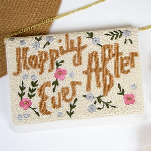 Bride Gift, Bride Purse, Bride Clutch, Bride Bag, Happily Ever After Clutch Bag, Bridal Clutch Purse, Wedding Bag, Bachelorette Clutch Purse
