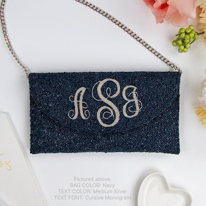 Bridal Clutch Bag, Beaded Bride Clutch, Half-Moon Wedding Clutch, Seed Bead Bridal Purse, Customized Bride Clutch, Bridal Accessories - HFU