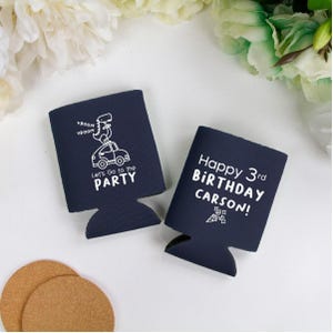 Dinosaur Birthday Can Coolers, Customized Birthday Can Coolers, Personalized Birthday Beer Huggers, Custom Can Cooler Birthday Favors (90)