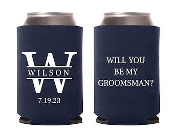 Enfriador de latas personalizado para padrinos de boda, enfriador de latas personalizado para padrinos de boda, enfriador de cerveza personalizado para padrinos de boda, enfriador de latas personalizado para regalo de padrinos de boda (120)