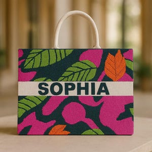 Custom Beaded Tote Bags, Custom Bachelorette Beaded Tote Bags, Personalized Name Beaded Tote Bag Gifts, Wedding Party Bachelorette Tote Bags