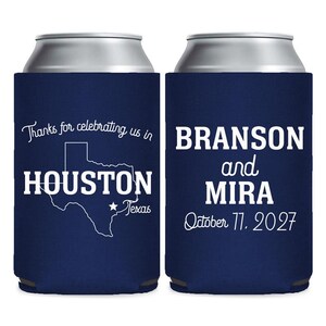 Personalized State Wedding Can Coolers, Custom State Wedding Can Cooler Favors, Customized State Wedding Can Cooler Favors, Can Coolie (200)