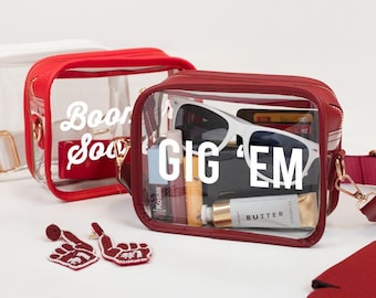 Clear Stadium Bag, Custom Clear Stadium Bag Crossbody, Custom Clear Bags For Stadium, Personalized Clear Concert Purse, Clear Bag With Strap