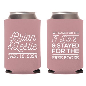 Custom Wedding Monogram Can Cooler, Personalized Wedding Monogram Can Coolers, Customized Stubby Holders, Wedding Party Can cooler Favor (9)