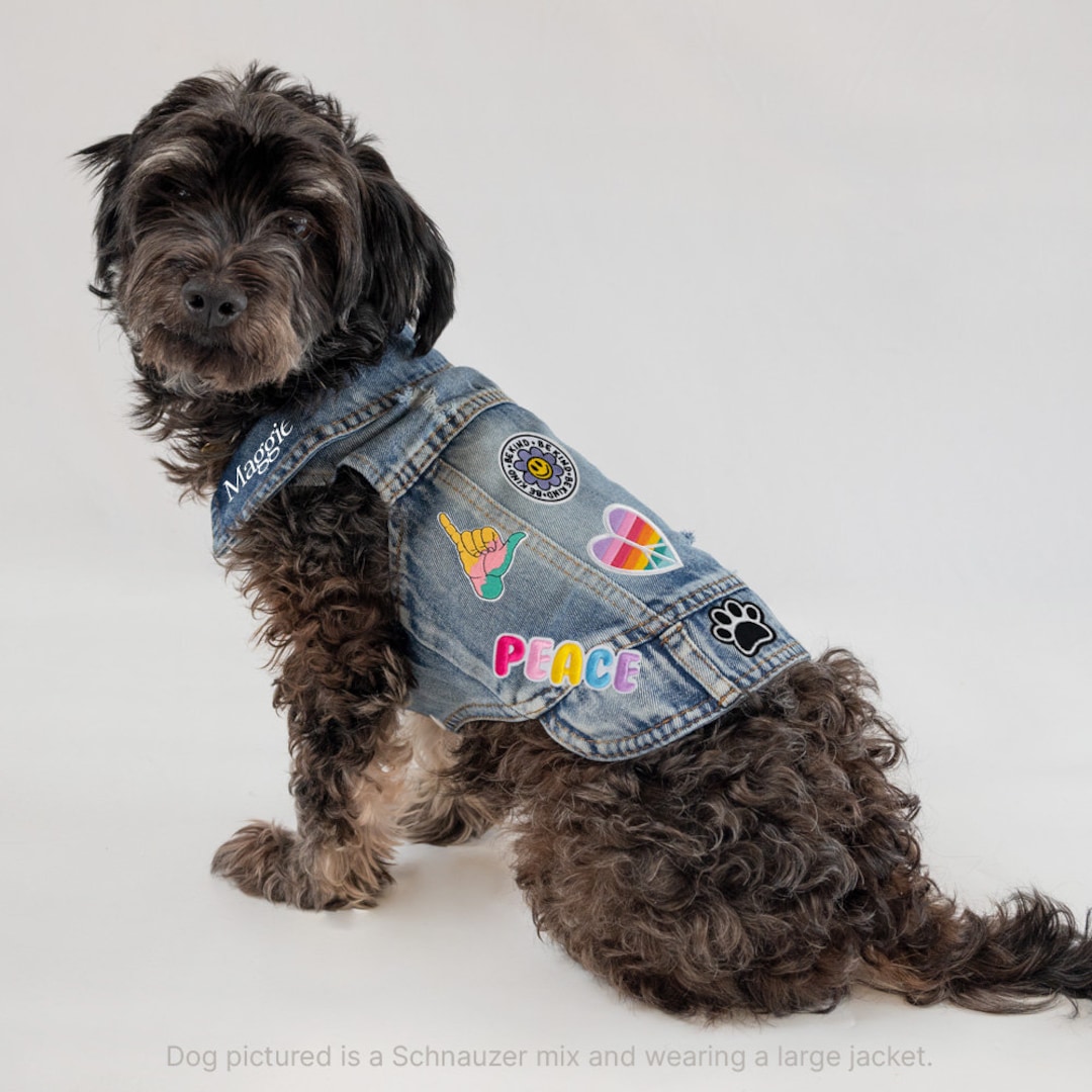 Custom Denim Vest for Tiny Dog, Personalized Denim Jacket for Small Dog