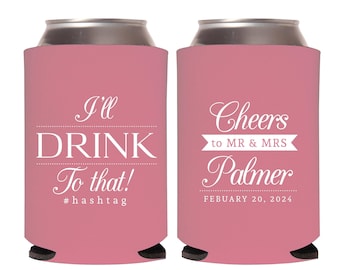 Personalized Wedding Can Coolers, Customized Wedding Can Coolers, Custom Favors, Beer Can Cooler, Beer Huggers, Bridal Party Gifts  (57)