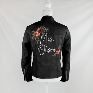 Custom Mrs Leather Jacket, Customized Bride Leather Jacket, Custom Mrs Jacket, Customized Wedding Jacket, Personalized Bridal Leather Jacket