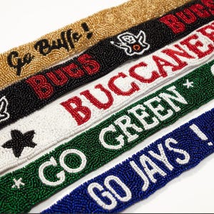 Customized Bag Strap, Beaded Purse Strap, Seed Bead School Spirit Purse Strap, Custom Beaded Strap, Custom Bag Strap, Personalized Bag Strap