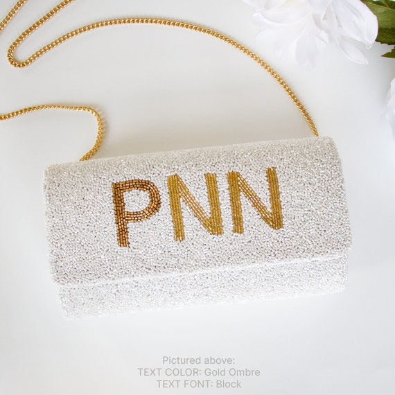 Personalized Mrs Beaded Clutch Purse