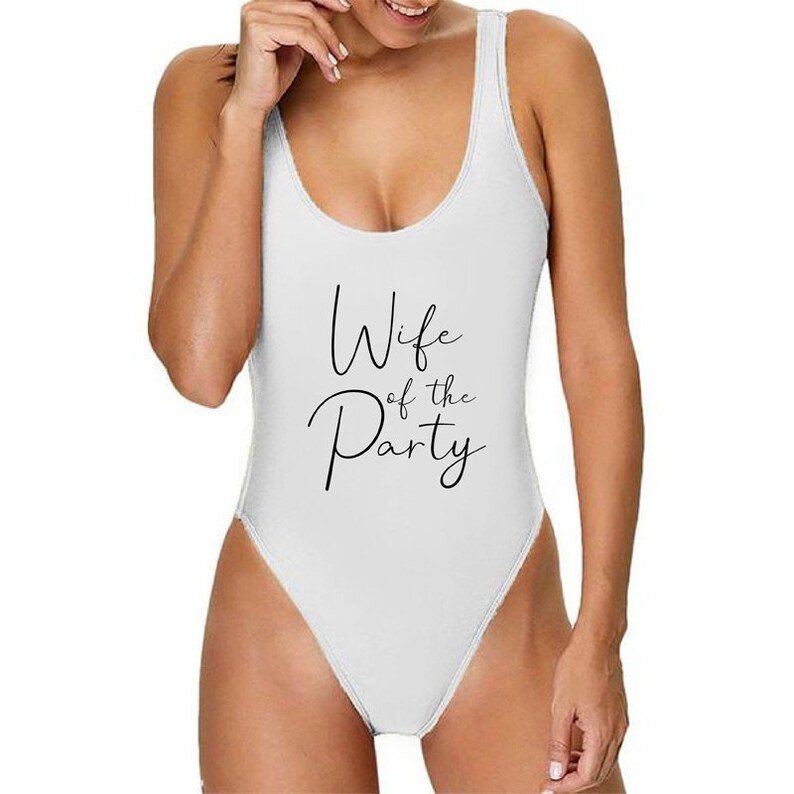 wife of the party one piece swimsuit