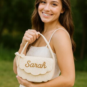 Beaded Bag, Ribbon Shoulder Bag, Custom Name Bag, Personalized Purse, Bridal Bag, Wedding Clutch, Personalized Handbag, Bridal Shoulder Bags image 3