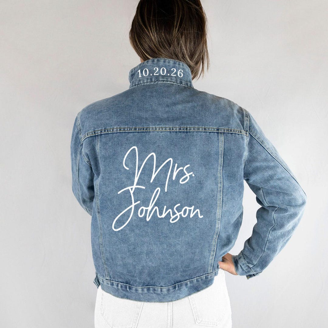 Personalized Jean Jacket for Bride, Bridal Denim Jackets, Bachelorette ...
