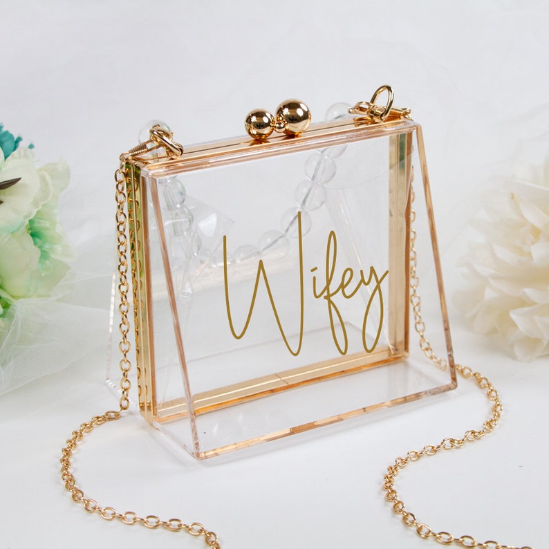 Clear Purse Custom Clear Bag Custom Bride Purse Clear Bride Etsy