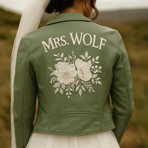 Personalized Bride Leather Jacket, Custom Name Bridal Jackets, Wedding Leather Jacket Personalized, Custom Embroidered Bride Leather Jackets