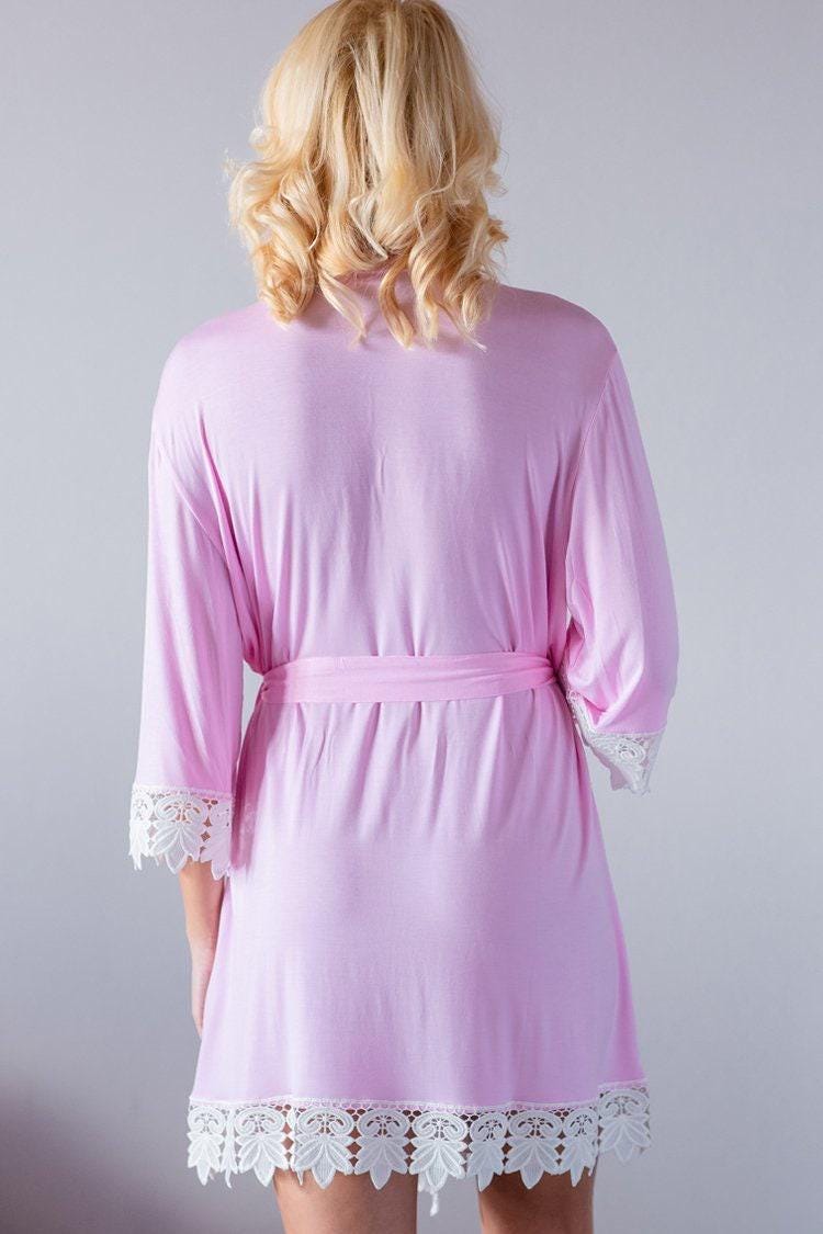 Pastel Pink Robe Light Pink Jersey Lace Robe | Jersey Lace Robe | Jersey Robe | Light ...