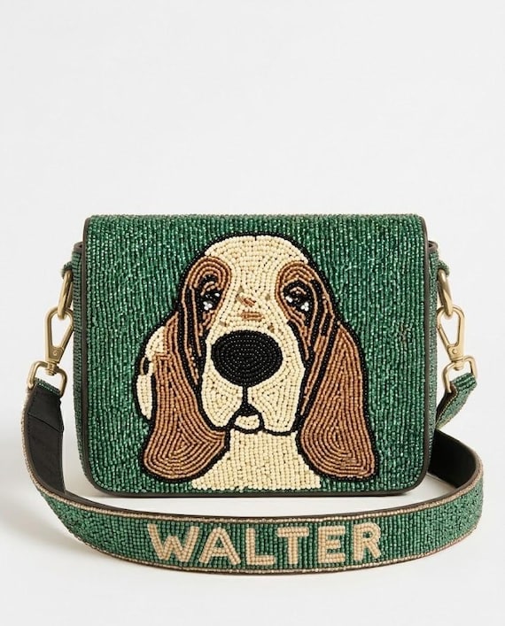 Custom Pet Beaded Purse, Personalized Pet Shoulder Bag, Pet Portrait Handbag, Handmade Pet Purse, Custom Animal Portrait Bag, Pet Lover Gift