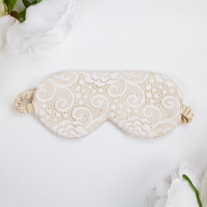 Champagne Full Lace Eye Mask, Eye Masks, Soft Eye Masks, Silk Eye Mask, Lace Eye Mask, Hen party eye masks, Bridal Party Eye Masks and Gifts