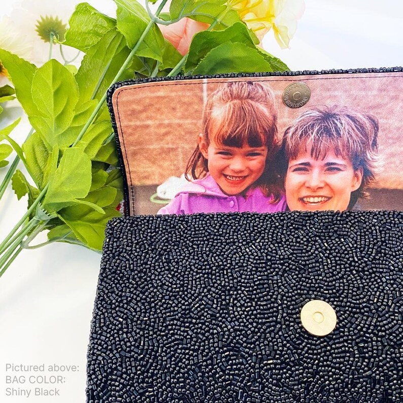 Mother's Day Bags, Wedding Purse, Mother of the Bride Clutch Purse Gift, Personalized Photo Clutch for Mom, Custom Clutch Gift for Mom - FOG image 4