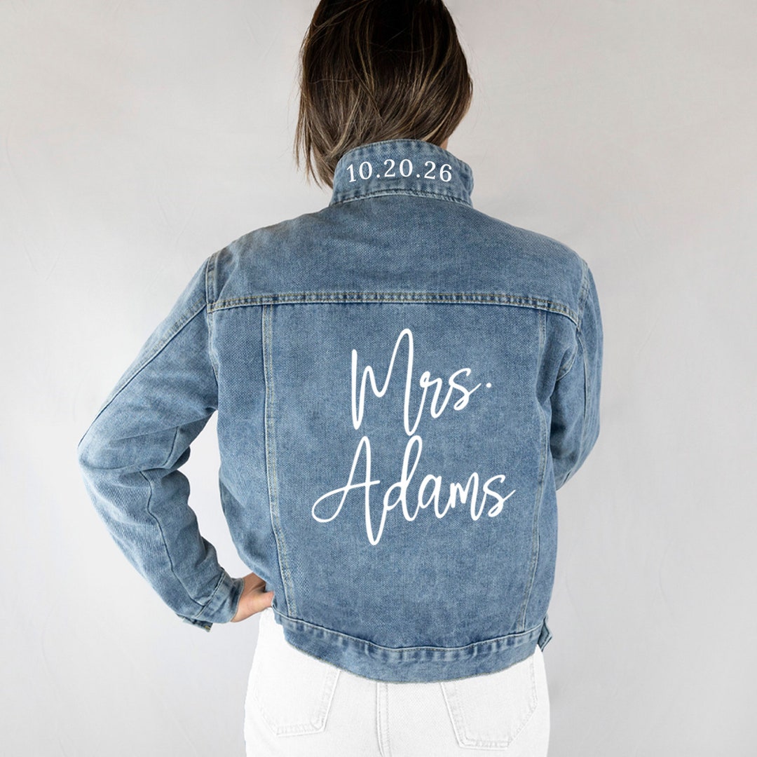Bridal Denim Jackets, Custom Mrs Denim Jackets, Personalized Jean ...