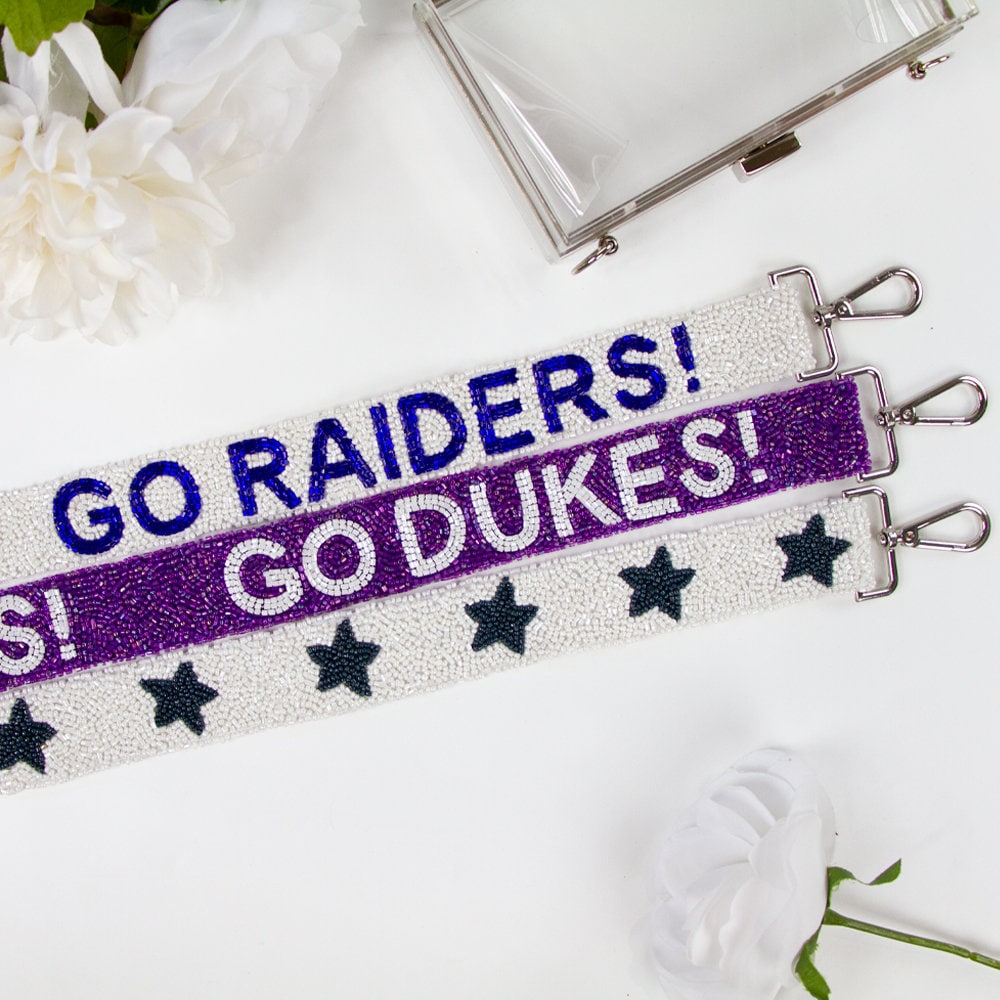 Custom Game Day Seed Bead Strap, Personalized Camera Strap for Game Day, Customized Game Day School Cheer Beaded Camera Strap, School Strap