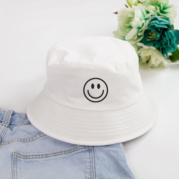 Pink Cotton Smiley Logo Bucket Hat