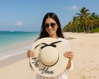Sombreros de playa flexibles personalizados, regalo para futura novia, sombrero de playa personalizado, sombrero de playa personalizado, sombrero de playa flexible para señora, regalo de sombrero de dama de honor personalizado