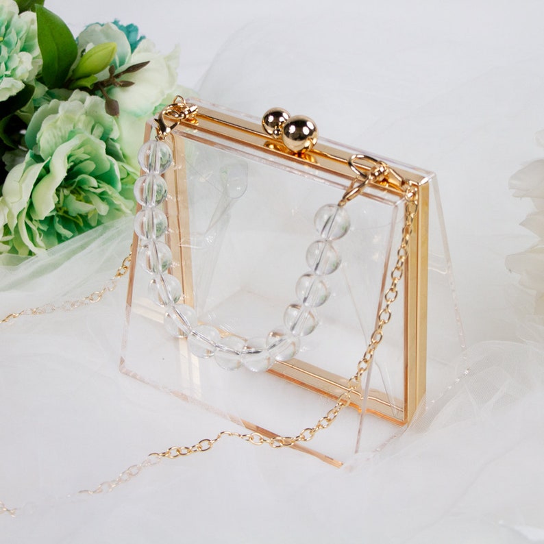 Clear Purse Custom Clear Bag Custom Bride Purse Clear Bride Etsy