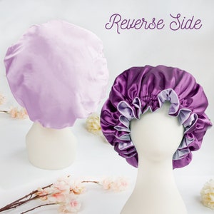 Silky Satin Sleeping Bonnet, Hair Bonnet for Women, Curly and Natural Hair Silky Satin Bonnet Gift, Reversible Satin Bonnet Gifts for Women image 9