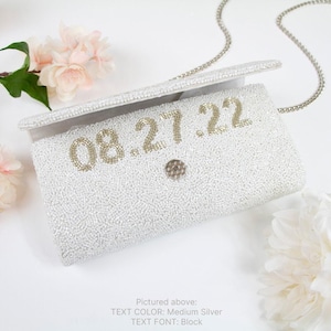Personalized MRS Clutch Bag, Customized MRS Clutch Purse, Seed Bead Clutch Bag Gift, Bridal Clutch Bag, Seed Bead Wedding Clutch Purse - FOG