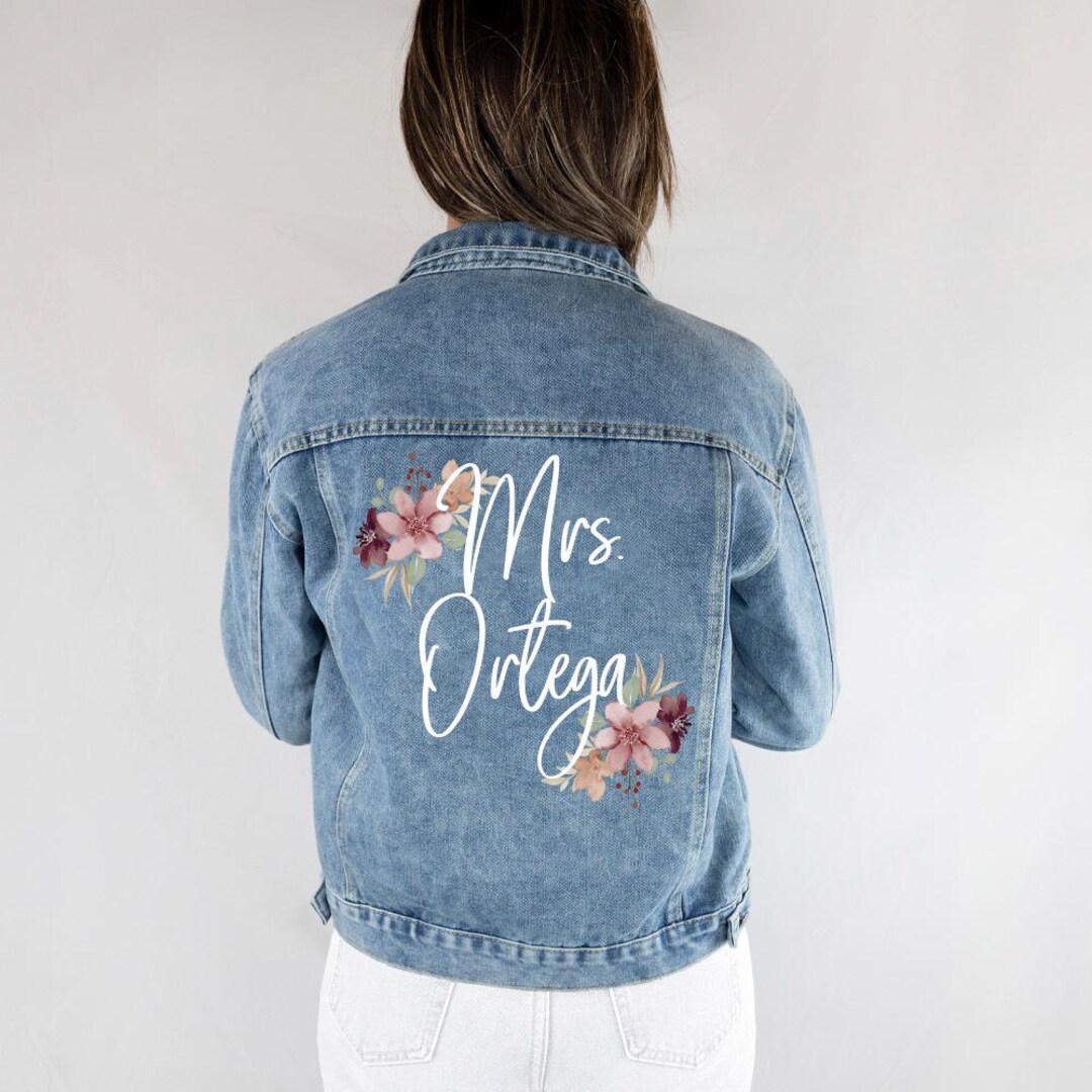 Personalized Floral Denim Jackets, Customized Denim Jackets