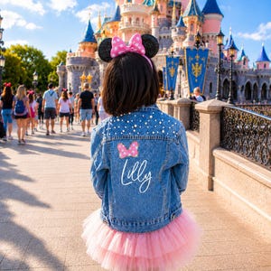 Blue Pearl Denim Jacket, Personalized Name Kid's Jean Jacket, Custom Jean Jacket for Kids Gifts, Personalized Blue Pearl Denim Jacket Gifts