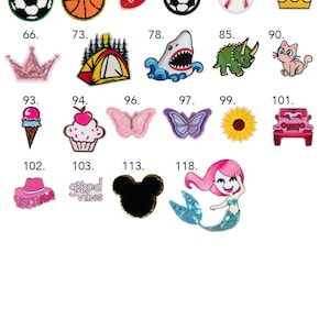 a picture of a bunch of patches on a white background