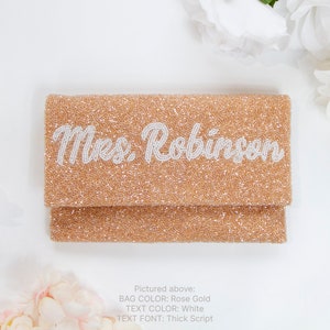 Custom beaded clutch for brides